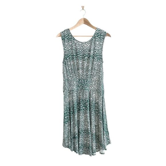 Moulinette Soeurs Women Midi Dress Sleeveless Patterned Green Medium - Picture 1 of 7